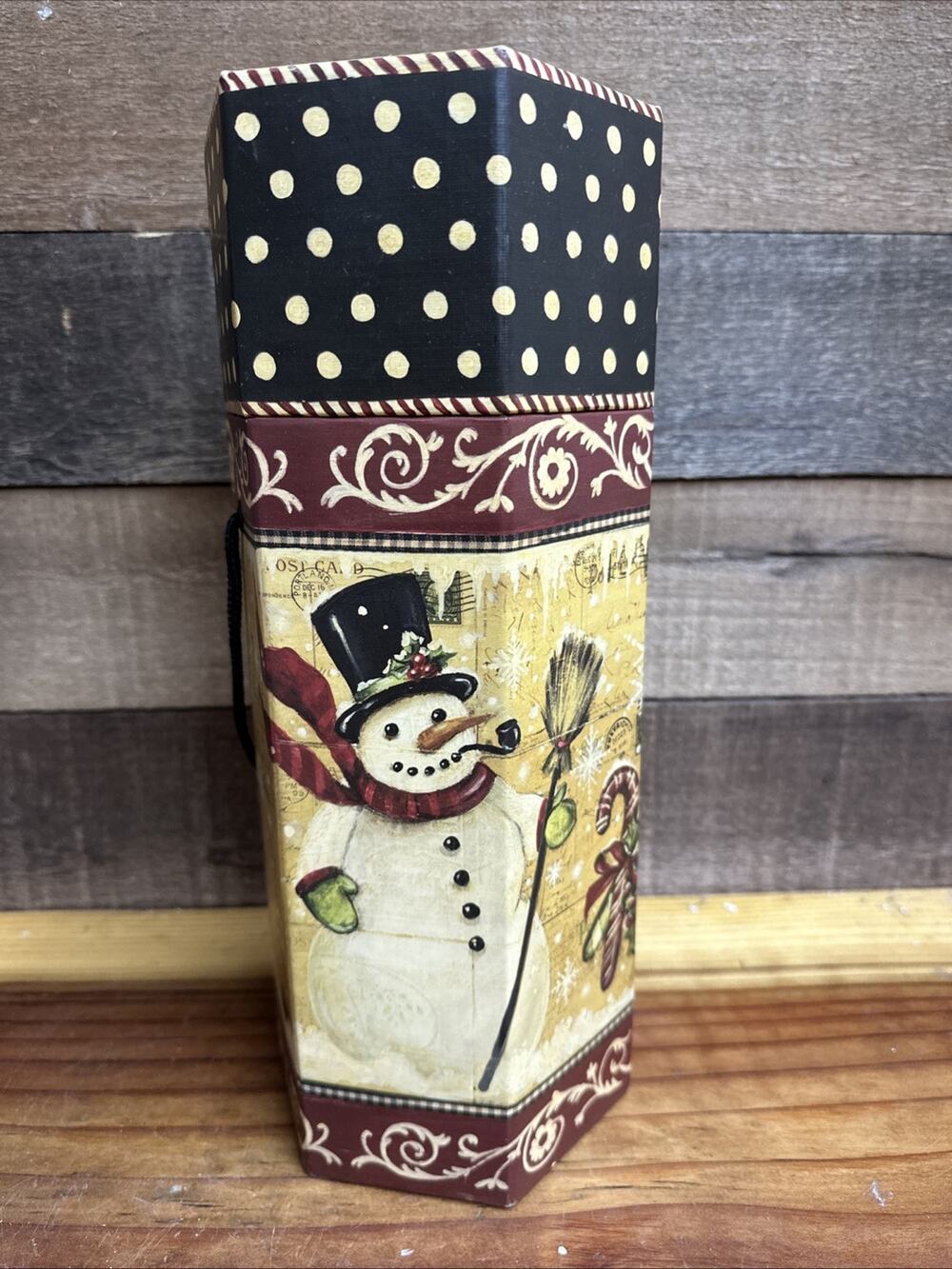 Bob’s Box Snowman Old Silk Hat - 12” Decorative Wine Box